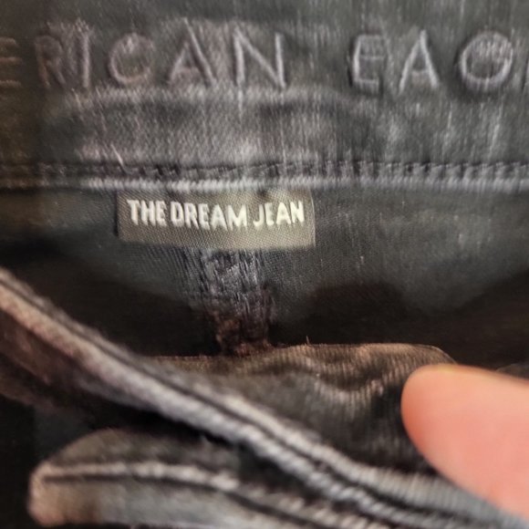 Women's American Eagle Black Jeans, The Dream Jean Style.  Size 10, 4 pockets. - Picture 2 of 8